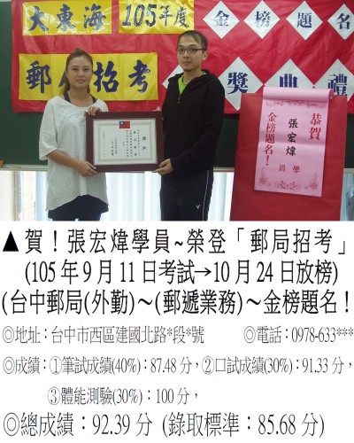 007_105年郵局招考-張宏煒